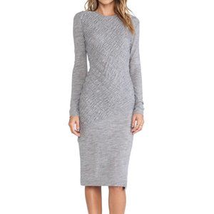 Derek Lam 10 Crosby Gray Ruched Midi Dress